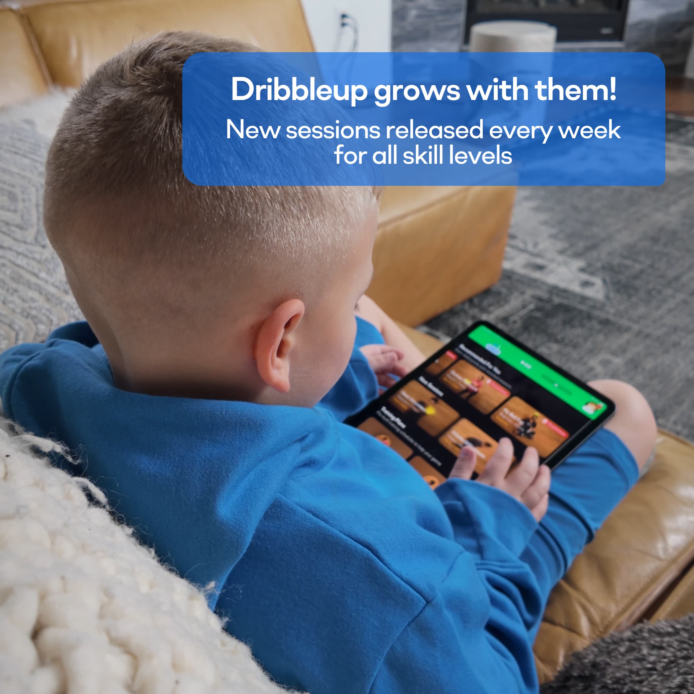 Kid using tablet