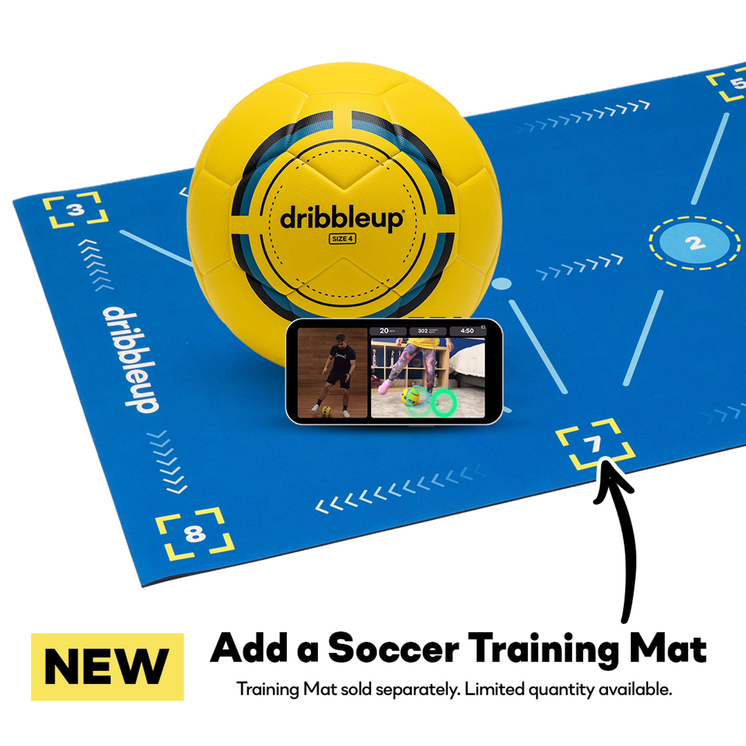 Add a soccer training mat